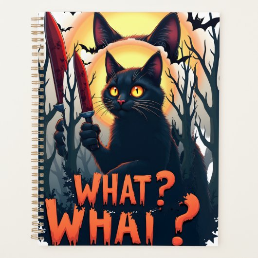 Cat What Murderous Black Cat With Knife Costume Ha プランナー手帳 (正面)