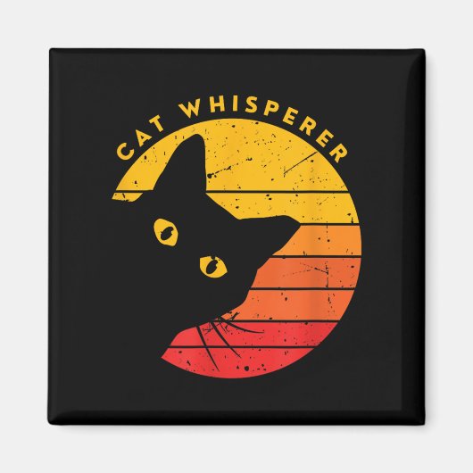 Cat Whispeer -おもしろい Inytic Cat Kitten Pun Lov マグネット (正面)