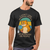 Cat Whisperer Drinking Coffee Caffeine Drinker Tシャツ (正面)