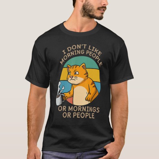 Cat Whisperer Drinking Coffee Caffeine Drinker Tシャツ (正面)