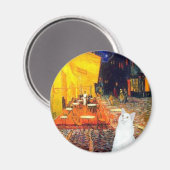 Cat (white SH) – テラスカフェ マグネット (正面/裏面)