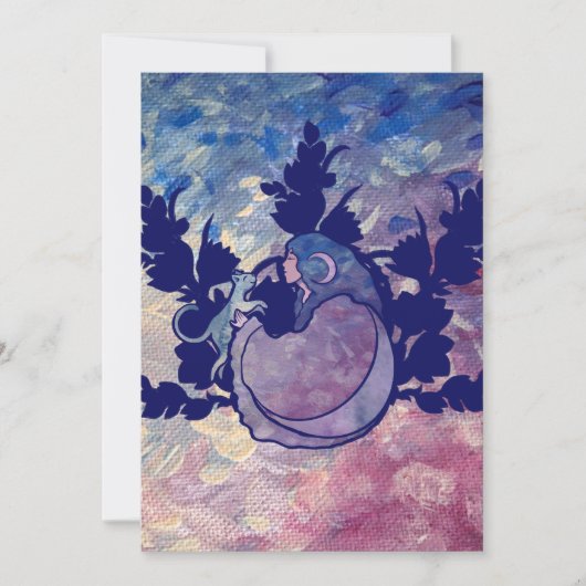 Cat Witch Moon Goddess Wiccan Cat Person  招待状 (正面)