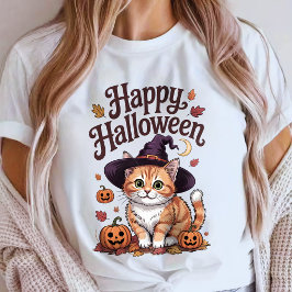 Cat witch spooky season tシャツ