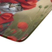 Cat with a dress made of a poppy カッティングボード (角)
