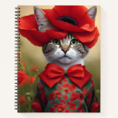 Cat with a dress made of a poppy ノートブック (正面)