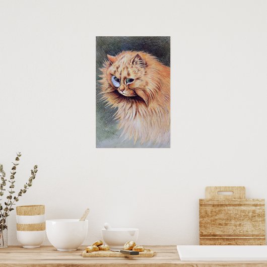 Cat with a Monocle, Louis Wain ポスター (キッチン)