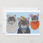 Cat with angel and devil 招待状 (正面)