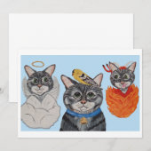 Cat with angel and devil 招待状 (正面/裏面)