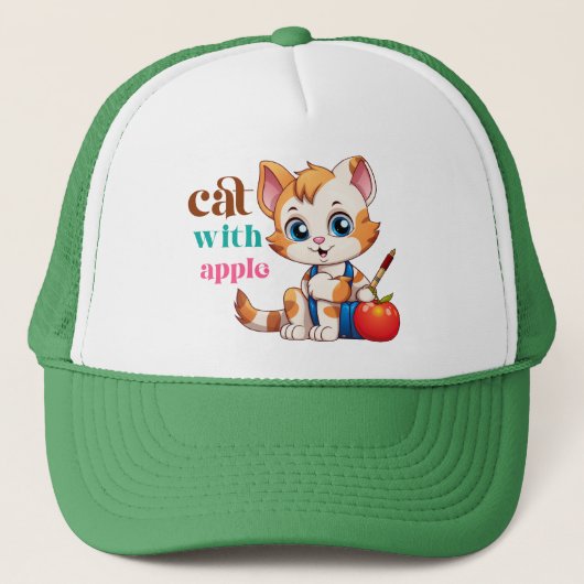 Cat With Apple-85242 キャップ (正面)