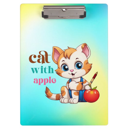 Cat With Apple-85242 クリップボード (正面)