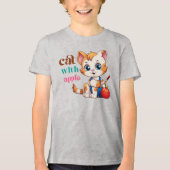 Cat With Apple-85242 トライブレンドＴシャツ (正面)