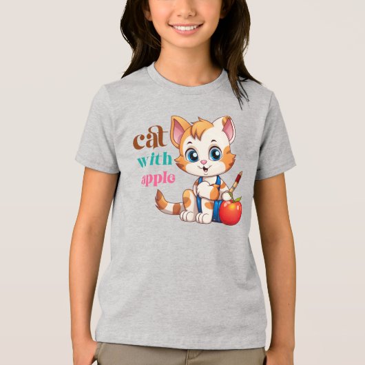 Cat With Apple-85242 トライブレンドＴシャツ (正面)