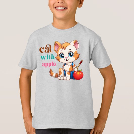 Cat With Apple-85242 Tシャツ (正面)