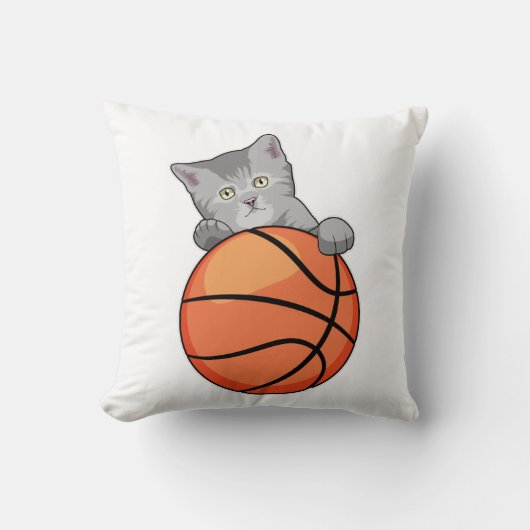 Cat with Basketball クッション (正面)