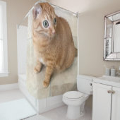 Cat With Big Eyes Shower Curtain シャワーカーテン (インサイチュ)