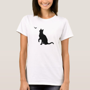 Cat with Butterfly Ladeys Shirt-ライム Tシャツ