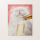 Cat With Champagne ジグソーパズル (縦)