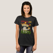 Cat With Mexican Hat And Taco 5 Cinco De Mayo Tシャツ (正面フル)