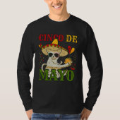 Cat With Mexican Hat And Taco  5 Cinco De Mayo Tシャツ (正面)