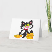 Cat With Money Gold Coins Greeting Cards カード