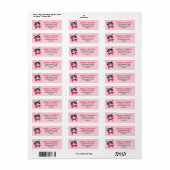 Cat with pink bow return address label ラベル (フルシート)