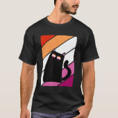 Cat With Pride Lesbian Flag LGBTQ Proud Ally Pride Tシャツ (正面)