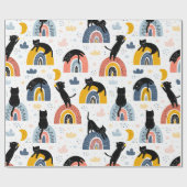 Cat With Rainbow Pattern Design  ラッピングペーパー (フラット)