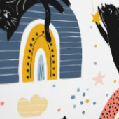 Cat With Rainbow Pattern for Your Kid Room 壁紙 (縫い目)