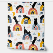 Cat With Rainbow Pattern for Your Kid Room 壁紙 (ほどく)