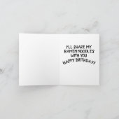 CAT WITH RAMEN NOODLES BIRTHDAY CARD サンキューカード (内部)