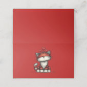 Cat with Red Hearts Cute and Fun プレイスカード (外部開封)
