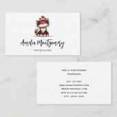 Cat with Red Love Hearts Cute and Funny 名刺 (正面/裏面)