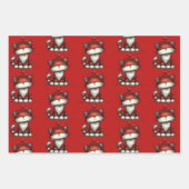 Cat with Red Love Hearts Cute and Funny Pattern ラッピングペーパーシート (正面)