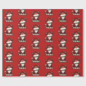 Cat with Red Love Hearts Cute and Funny Pattern ラッピングペーパー (フラット)