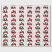 Cat with Red Love Hearts Cute and Funny Pattern ラッピングペーパー (フラット)