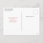 Cat with Red Love Hearts Cute Fun Valentine's Day シーズンポストカード (裏面)