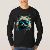 Cat with Sunglasses for Ragdoll Cat Tシャツ (正面)