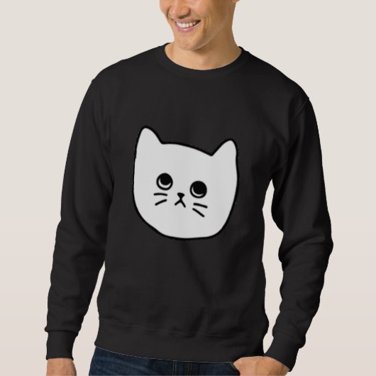 Cat   Women Men Teens Minimal Style Pattern スウェットシャツ (正面)