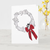 Cat Wreath Christmas Card カード (黄色い花)