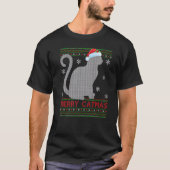 Cat  Xmas Santa Merry Catmas Ugly Cat Christmas Tシャツ (正面)