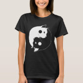 Cat Yin Yang Opposite Forces Arts Feline Tシャツ (正面)