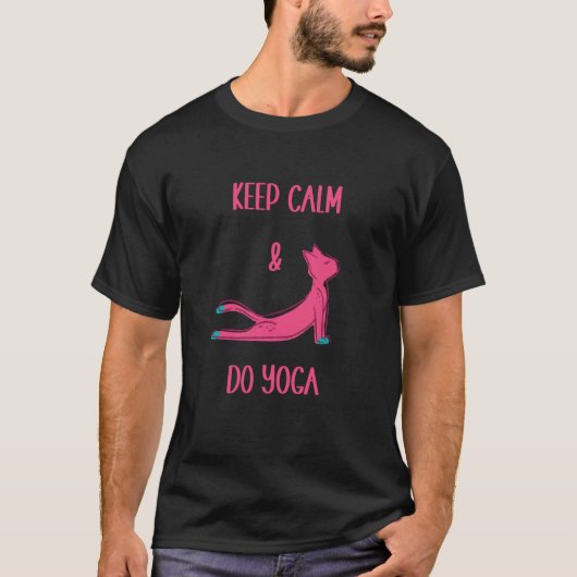 Cat Yoga Animals Workout Calm Tシャツ (正面)