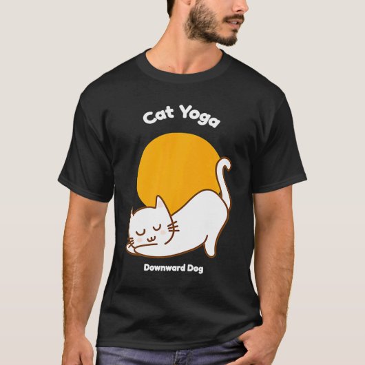 Cat Yoga Downward Dog Kitty Humour  Kitten Workout Tシャツ (正面)