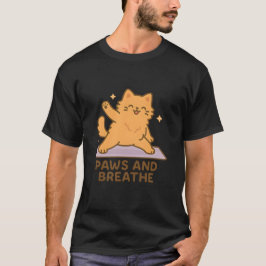 Cat Yoga Funny Illustration Tシャツ