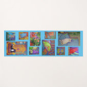 Cat Yoga Mat---blue ヨガマット (正面(横))