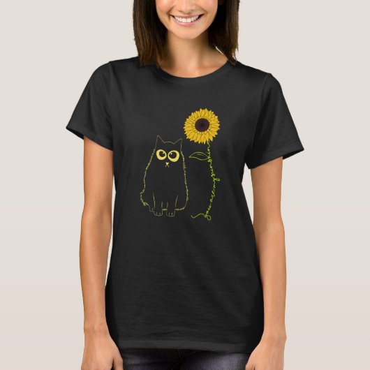 Cat You Are My Only Sunshine Sunflower Cat Tシャツ (正面)