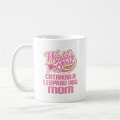 Catahoulaのヒョウ犬のお母さん犬の品種ギフト コーヒーマグカップ (左)