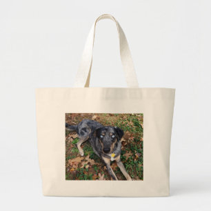 Catahoulaのヒョウ犬の置くこと ラージトートバッグ