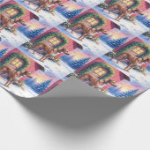 Catahoula Leopard Dog Rustic Barn Christmas Art ラッピングペーパー (角)