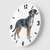 Catahoula Leopard Dog Wall Clock Rustic Decor ラージ壁時計 (傾斜)